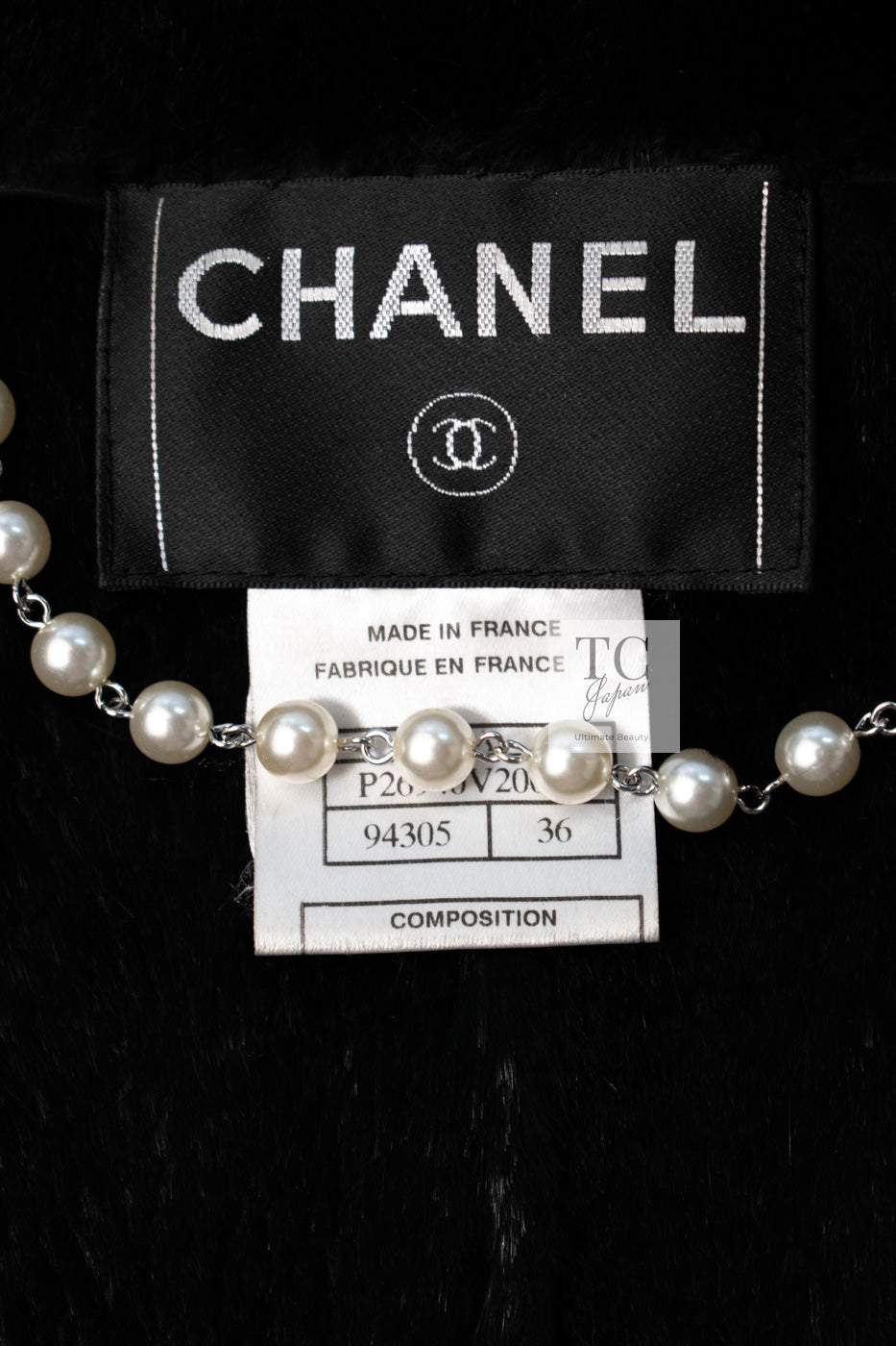 CHANEL 05A Black Rabbit Lapan Leather Jacket Coat 36 38 40 42 シャネル ブラック レザー ラビットファー ラパン ジャケット コート 即発