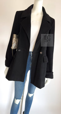 CHANEL 01A Vintage Black Cashmere Double Jacket Coat 38 シャネル ヴィンテージ ブラック カシミア ダブル ジャケット コート 即発