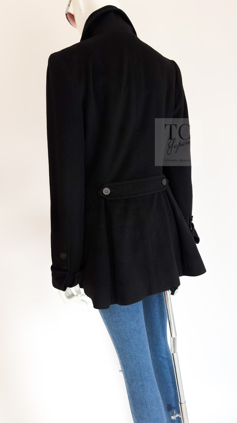 CHANEL 01A Vintage Black Cashmere Double Jacket Coat 38 シャネル ヴィンテージ ブラック カシミア ダブル ジャケット コート 即発