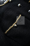 CHANEL 95A Vintage Black Gold Chain Trim Tweed Jacket 38 シャネル ヴィンテージ ブラック ゴールドチェーン トリミング ツイード ジャケット 即発