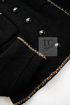 CHANEL 95A Vintage Black Gold Chain Trim Tweed Jacket 38 シャネル ヴィンテージ ブラック ゴールドチェーン トリミング ツイード ジャケット 即発