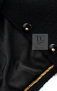 CHANEL 95A Vintage Black Gold Chain Trim Tweed Jacket 38 シャネル ヴィンテージ ブラック ゴールドチェーン トリミング ツイード ジャケット 即発 - TC JAPAN
