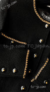 CHANEL 95A Vintage Black Gold Chain Trim Tweed Jacket 38 シャネル ヴィンテージ ブラック ゴールドチェーン トリミング ツイード ジャケット 即発