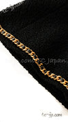 CHANEL 95A Vintage Black Gold Chain Trim Tweed Jacket 38 シャネル ヴィンテージ ブラック ゴールドチェーン トリミング ツイード ジャケット 即発