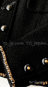 CHANEL 95A Vintage Black Gold Chain Trim Tweed Jacket 38 シャネル ヴィンテージ ブラック ゴールドチェーン トリミング ツイード ジャケット 即発