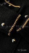 CHANEL 95A Vintage Black Gold Chain Trim Tweed Jacket 38 シャネル ヴィンテージ ブラック ゴールドチェーン トリミング ツイード ジャケット 即発