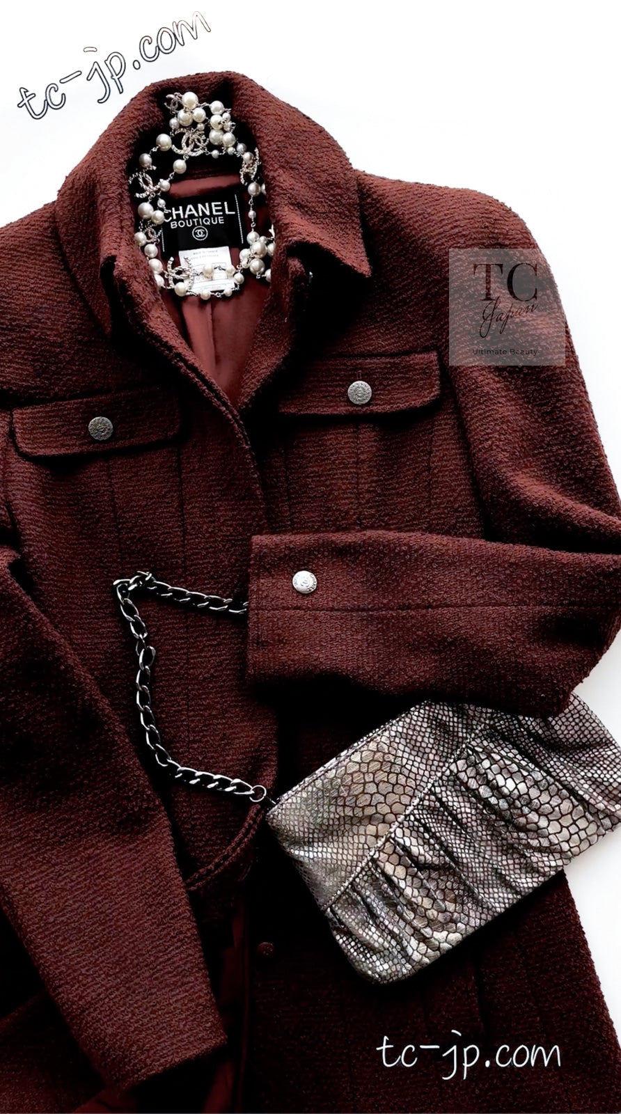 CHANEL 97A Vintage Choco Brown Wool Tweed Jacket 36 38 シャネル ヴィンテージ チョコ ブラウン ウール ツイード ジャケット 即発