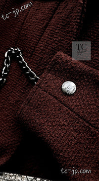 CHANEL 97A Vintage Choco Brown Wool Tweed Jacket 36 38 シャネル ヴィンテージ チョコ ブラウン ウール ツイード ジャケット 即発