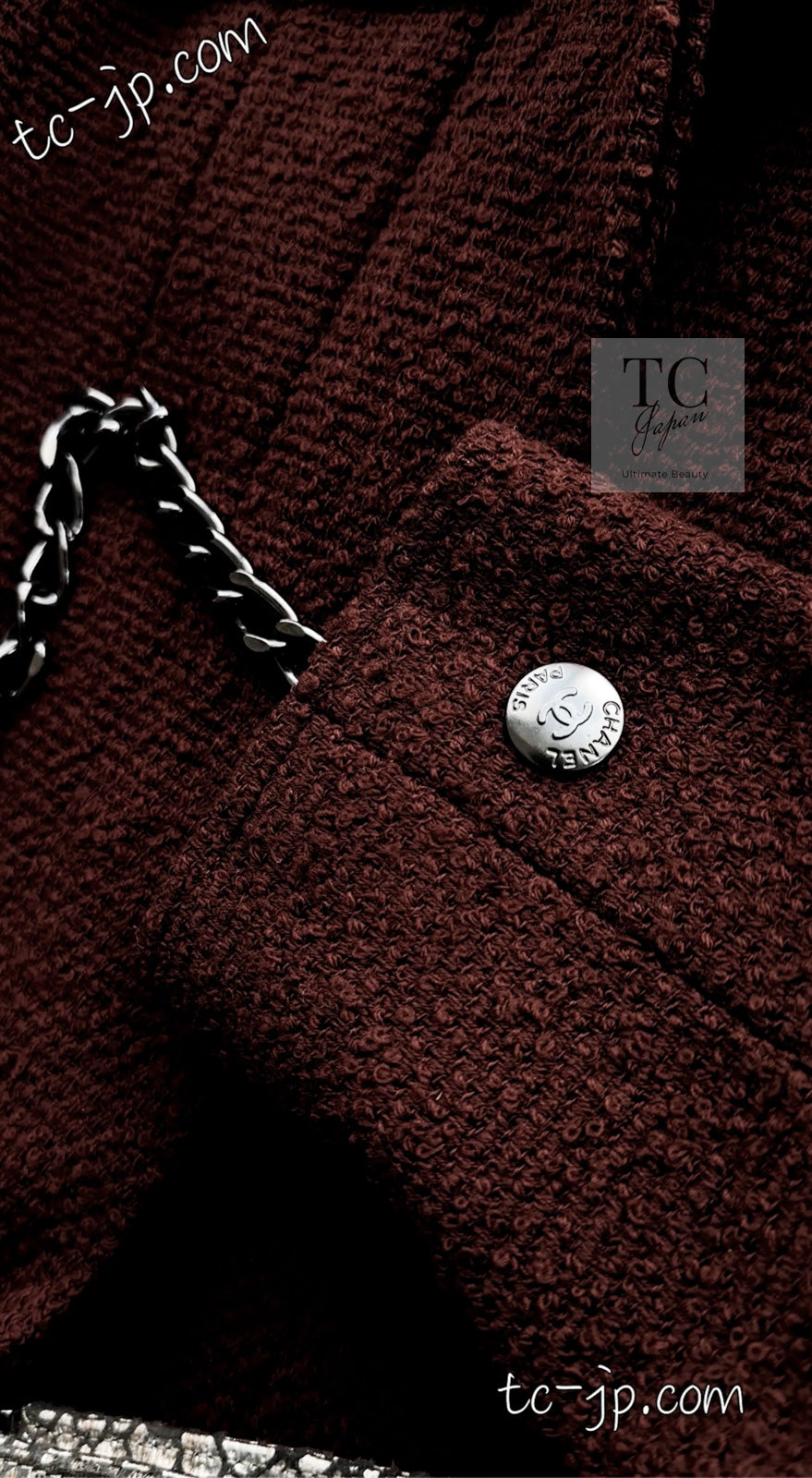 CHANEL 97A Vintage Choco Brown Wool Tweed Jacket 36 38 シャネル ヴィンテージ チョコ ブラウン ウール ツイード ジャケット 即発