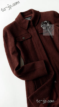 CHANEL 97A Vintage Choco Brown Wool Tweed Jacket 36 38 シャネル ヴィンテージ チョコ ブラウン ウール ツイード ジャケット 即発