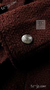 CHANEL 97A Vintage Choco Brown Wool Tweed Jacket 36 38 シャネル ヴィンテージ チョコ ブラウン ウール ツイード ジャケット 即発