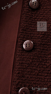 CHANEL 97A Vintage Choco Brown Wool Tweed Jacket 36 38 シャネル ヴィンテージ チョコ ブラウン ウール ツイード ジャケット 即発