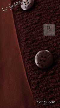 CHANEL 97A Vintage Choco Brown Wool Tweed Jacket 36 38 シャネル ヴィンテージ チョコ ブラウン ウール ツイード ジャケット 即発