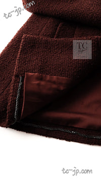 CHANEL 97A Vintage Choco Brown Wool Tweed Jacket 36 38 シャネル ヴィンテージ チョコ ブラウン ウール ツイード ジャケット 即発
