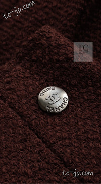 CHANEL 97A Vintage Choco Brown Wool Tweed Jacket 36 38 シャネル ヴィンテージ チョコ ブラウン ウール ツイード ジャケット 即発