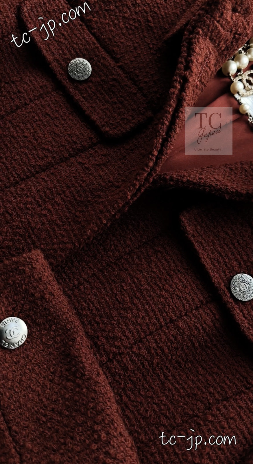 CHANEL 97A Vintage Choco Brown Wool Tweed Jacket 36 38 シャネル ヴィンテージ チョコ ブラウン ウール ツイード ジャケット 即発