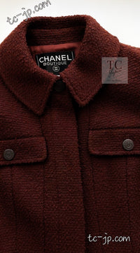 CHANEL 97A Vintage Choco Brown Wool Tweed Jacket 36 38 シャネル ヴィンテージ チョコ ブラウン ウール ツイード ジャケット 即発