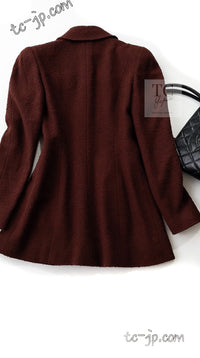 CHANEL 97A Vintage Choco Brown Wool Tweed Jacket 36 38 シャネル ヴィンテージ チョコ ブラウン ウール ツイード ジャケット 即発