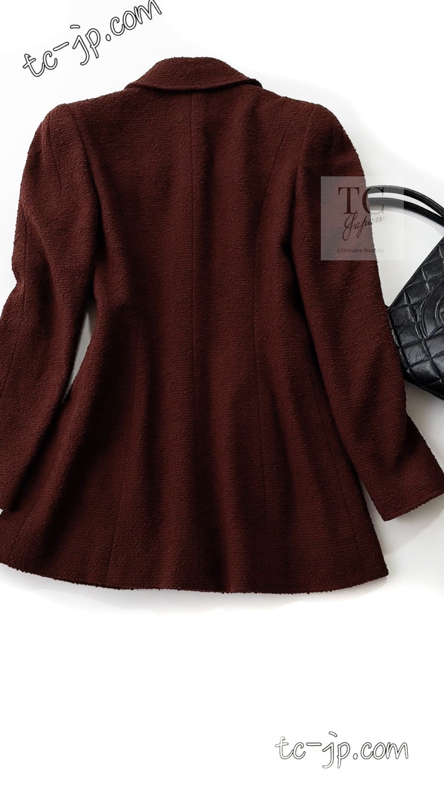 CHANEL 97A Vintage Choco Brown Wool Tweed Jacket 36 38 シャネル ヴィンテージ チョコ ブラウン ウール ツイード ジャケット 即発
