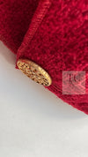 CHANEL 92A Vintage Red Gold Buttons Cotton Tweed Jacket 42 シャネル ヴィンテージ レッド ゴールド ボタン コットン ツイード ジャケット 即発