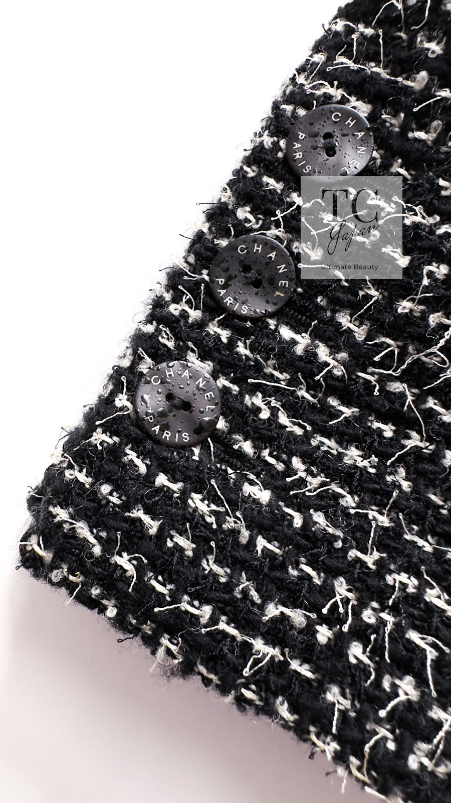 シャネル ジャケット スカート スーツ CHANEL 03C ブラック ホワイト