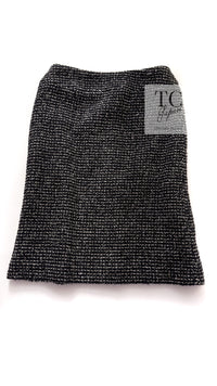 CHANEL 03C Black White Tweed Double Jacket Skirt Suit Camellia Brooches 36 38 シャネル ブラック ホワイト カメリア ブローチ３つ付 ツイード ダブル ジャケット 水滴 CCボタン スカート スーツ 即発