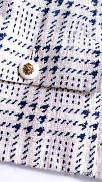 CHANEL 80's Vintage White Navy Silk Jacket Skirt Suit 34 シャネル ヴィンテージ ホワイト ネイビー シルク ジャケット スカート スーツ 即発