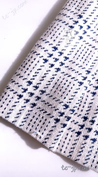 CHANEL 80's Vintage White Navy Silk Jacket Skirt Suit 34 シャネル ヴィンテージ ホワイト ネイビー シルク ジャケット スカート スーツ 即発