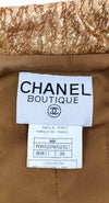 CHANEL 96A Vintage Brown Olive Beige Gold Gripox Button Tweed Jacket Dress Setup 34 38 シャネル ヴィンテージ ブラウン オリーブ ベージュ ゴールド襟 グリポワ宝石ボタン ジャケット ワンピース セットアップ 即発