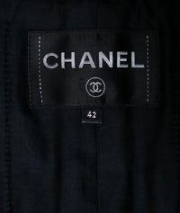 CHANEL 22S Black Mix Color Check Cotton Jacket 42 シャネル ブラック ミックスカラー チェック コットン ジャケット 即発