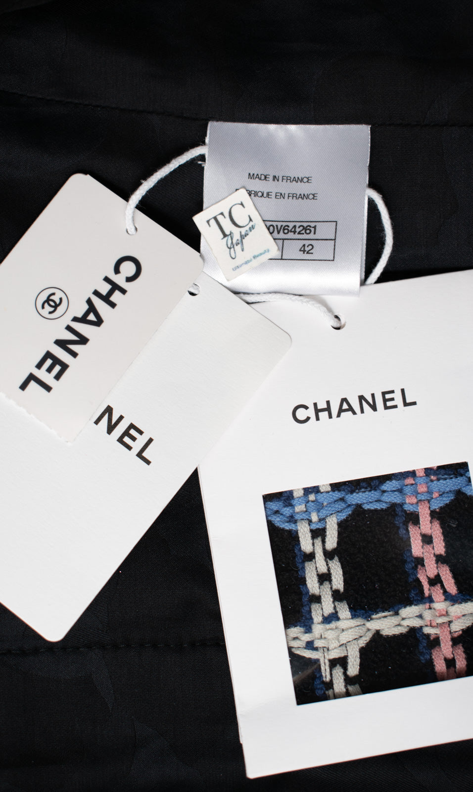 CHANEL 22S Black Mix Color Check Cotton Jacket 42 シャネル ブラック ミックスカラー チェック コットン ジャケット 即発