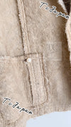 CHANEL 03S Beige Silk Cropped Cardigan Jacket 36 シャネル ベージュ シルク クロップド カーディガン ジャケット 即発
