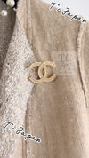 CHANEL 03S Beige Silk Cropped Cardigan Jacket 36 シャネル ベージュ シルク クロップド カーディガン ジャケット 即発