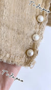 CHANEL 03S Beige Silk Cropped Cardigan Jacket 36 シャネル ベージュ シルク クロップド カーディガン ジャケット 即発