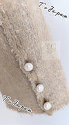 CHANEL 03S Beige Silk Cropped Cardigan Jacket 36 シャネル ベージュ シルク クロップド カーディガン ジャケット 即発