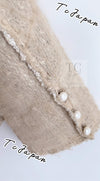 CHANEL 03S Beige Silk Cropped Cardigan Jacket 36 シャネル ベージュ シルク クロップド カーディガン ジャケット 即発