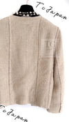 CHANEL 03S Beige Silk Cropped Cardigan Jacket 36 シャネル ベージュ シルク クロップド カーディガン ジャケット 即発