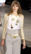 CHANEL 03S Beige Silk Cropped Cardigan Jacket 36 シャネル ベージュ シルク クロップド カーディガン ジャケット 即発