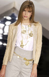 CHANEL 03S Beige Silk Cropped Cardigan Jacket 36 シャネル ベージュ シルク クロップド カーディガン ジャケット 即発