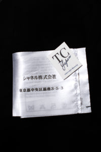 CHANEL 12S Black CC Silver Logo Cotton Tweed Jacket 34 36 38 シャネル ブラック CCロゴ シルバー刺繍 コットン ツイード ジャケット 即発