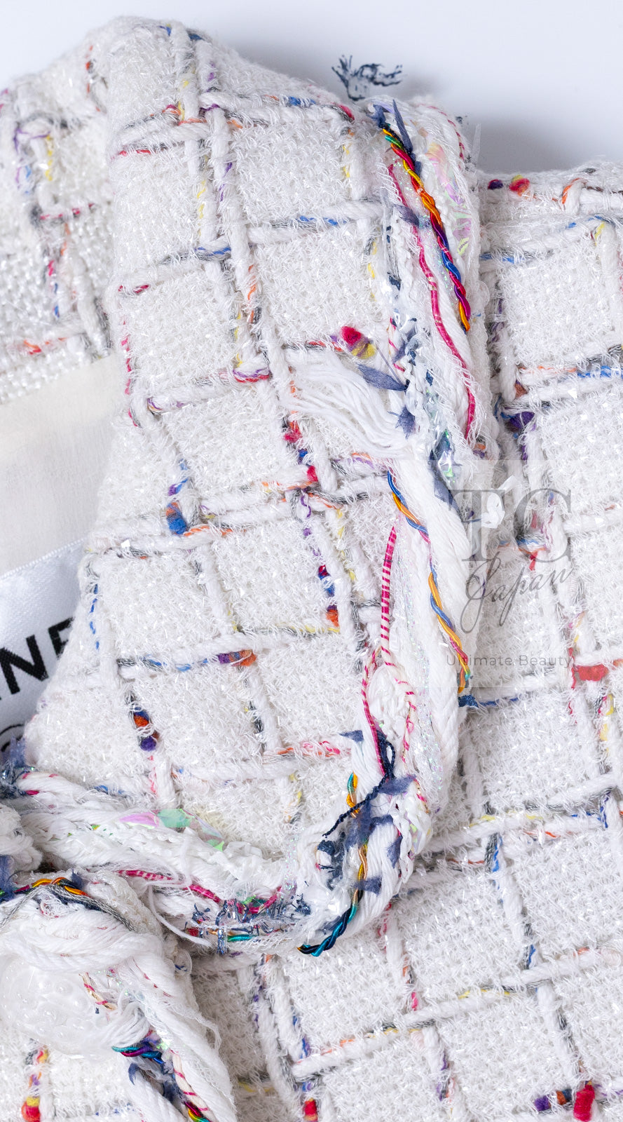 CHANEL 18S White Mix Cotton Tweed Coat Jacket 36 38 シャネル ホワイト ミックス コットン ツイード コート ジャケット 即発