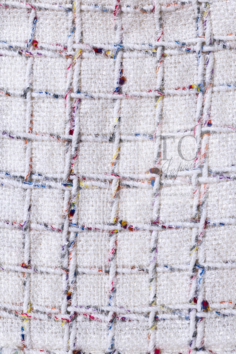 CHANEL 18S White Mix Cotton Tweed Coat Jacket 36 38 シャネル ホワイト ミックス コットン ツイード コート ジャケット 即発