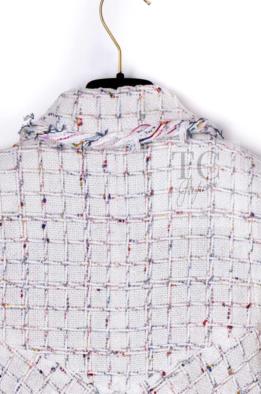 CHANEL 18S White Mix Cotton Tweed Coat Jacket 36 38 シャネル ホワイト ミックス コットン ツイード コート ジャケット 即発