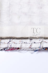 CHANEL 18S White Mix Cotton Tweed Coat Jacket 36 38 シャネル ホワイト ミックス コットン ツイード コート ジャケット 即発