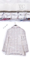 CHANEL 18S White Mix Cotton Tweed Coat Jacket 36 38 シャネル ホワイト ミックス コットン ツイード コート ジャケット 即発