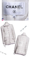 CHANEL 18S White Mix Cotton Tweed Coat Jacket 36 38 シャネル ホワイト ミックス コットン ツイード コート ジャケット 即発