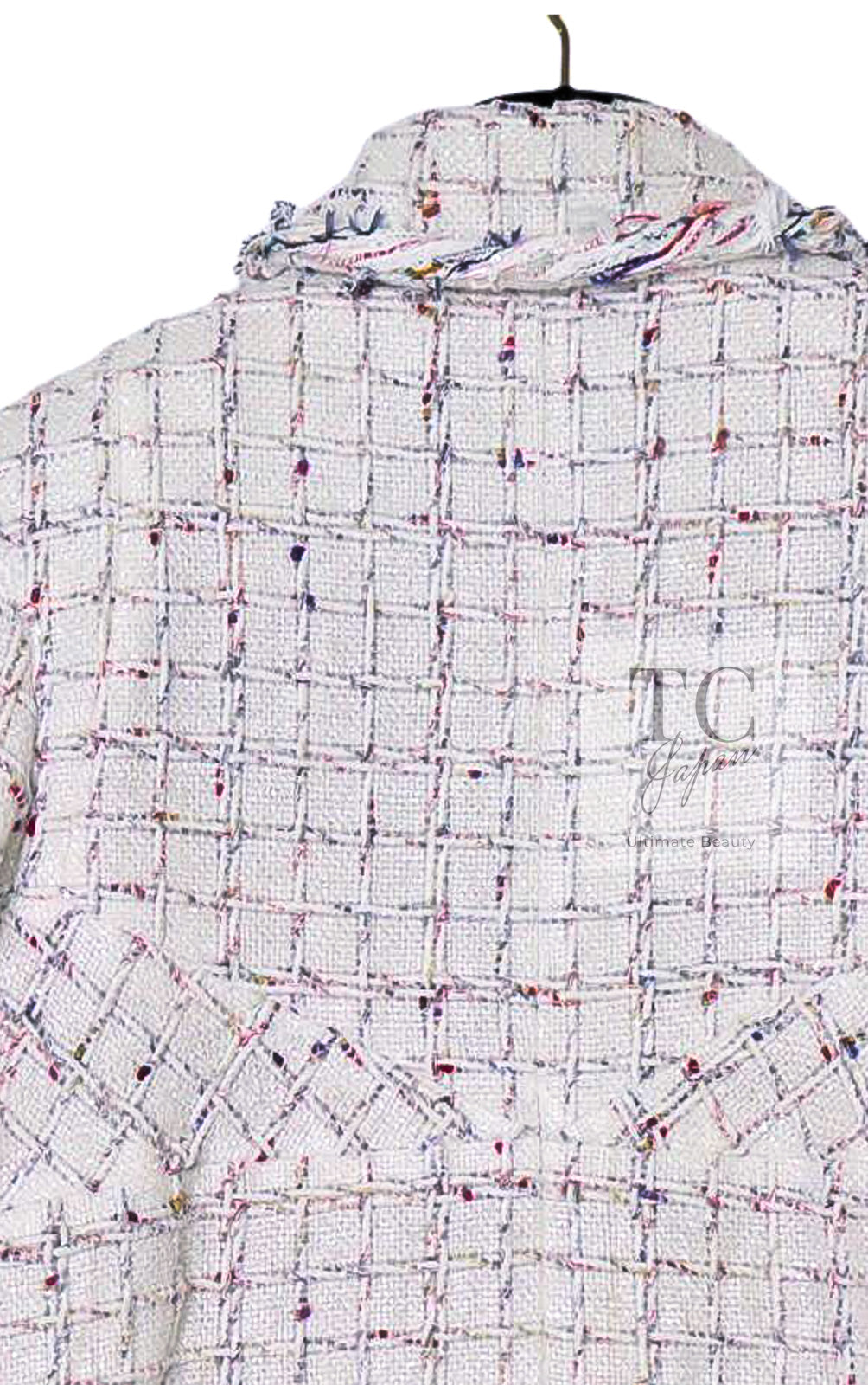 シャネル ジャケット CHANEL ホワイト ミックス コットン ツイード