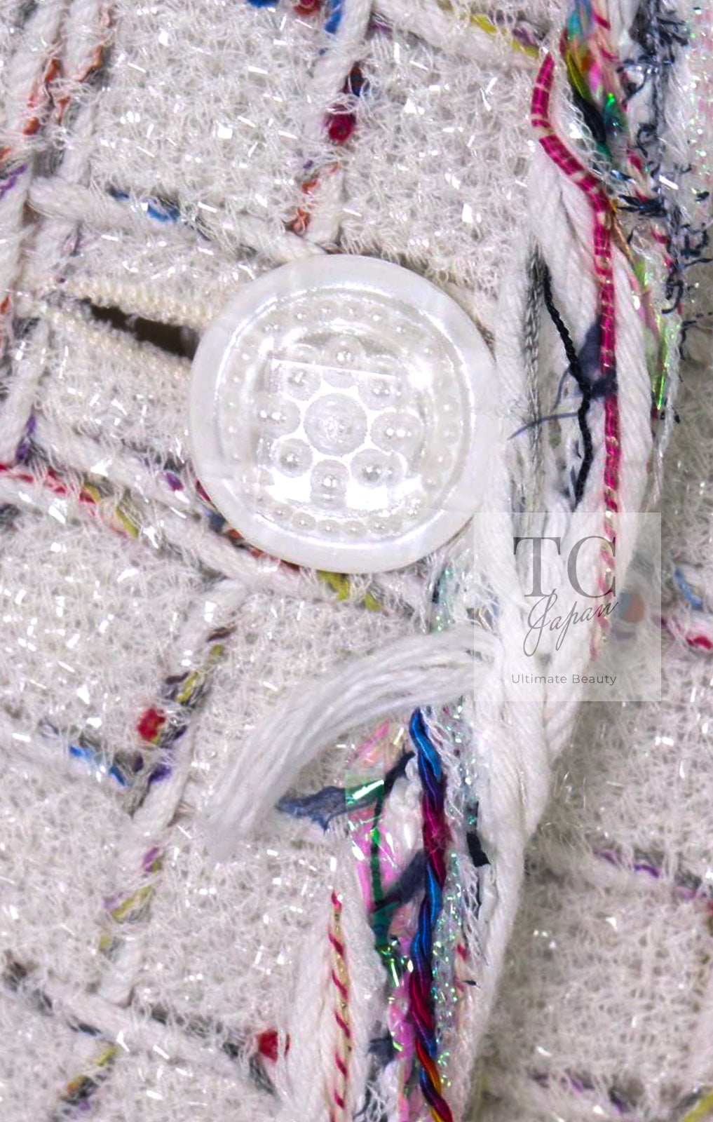 シャネル ジャケット CHANEL ホワイト ミックス コットン シャネル ジャケット CHANEL ホワイト ミックス コットン