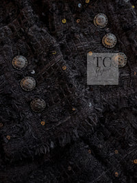 CHANEL 05S Black Sequin Embellishments Tweed Jacket 36 シャネル ブラック スパンコール ツイード ジャケット 即発