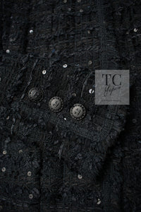 CHANEL 05S Black Sequin Embellishments Tweed Jacket 36 シャネル ブラック スパンコール ツイード ジャケット 即発